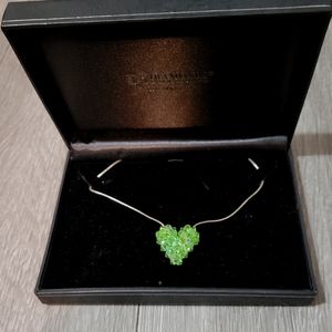 Vibrant green Swarovski crystal heart necklace